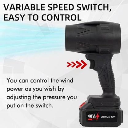 Cordless Turbo Jet Blower High Speed Handheld Air Duster for Car Cleaning & Dust Removal