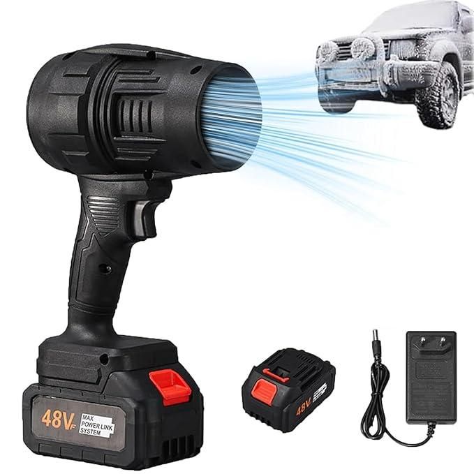 Cordless Turbo Jet Blower High Speed Handheld Air Duster for Car Cleaning & Dust Removal