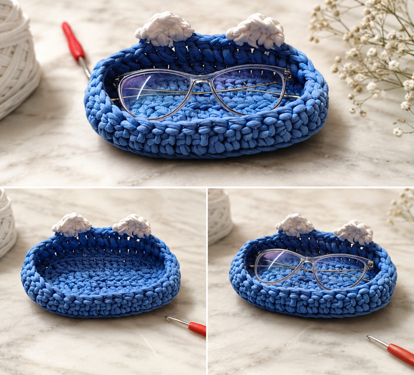 Kalashray Handmade Crochet Glasses Holder Tray