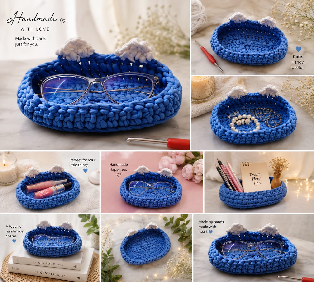 Kalashray Handmade Crochet Glasses Holder Tray
