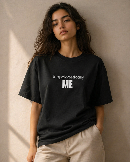 Unapologetically Me Unisex Oversized Standard Black T-Shirt