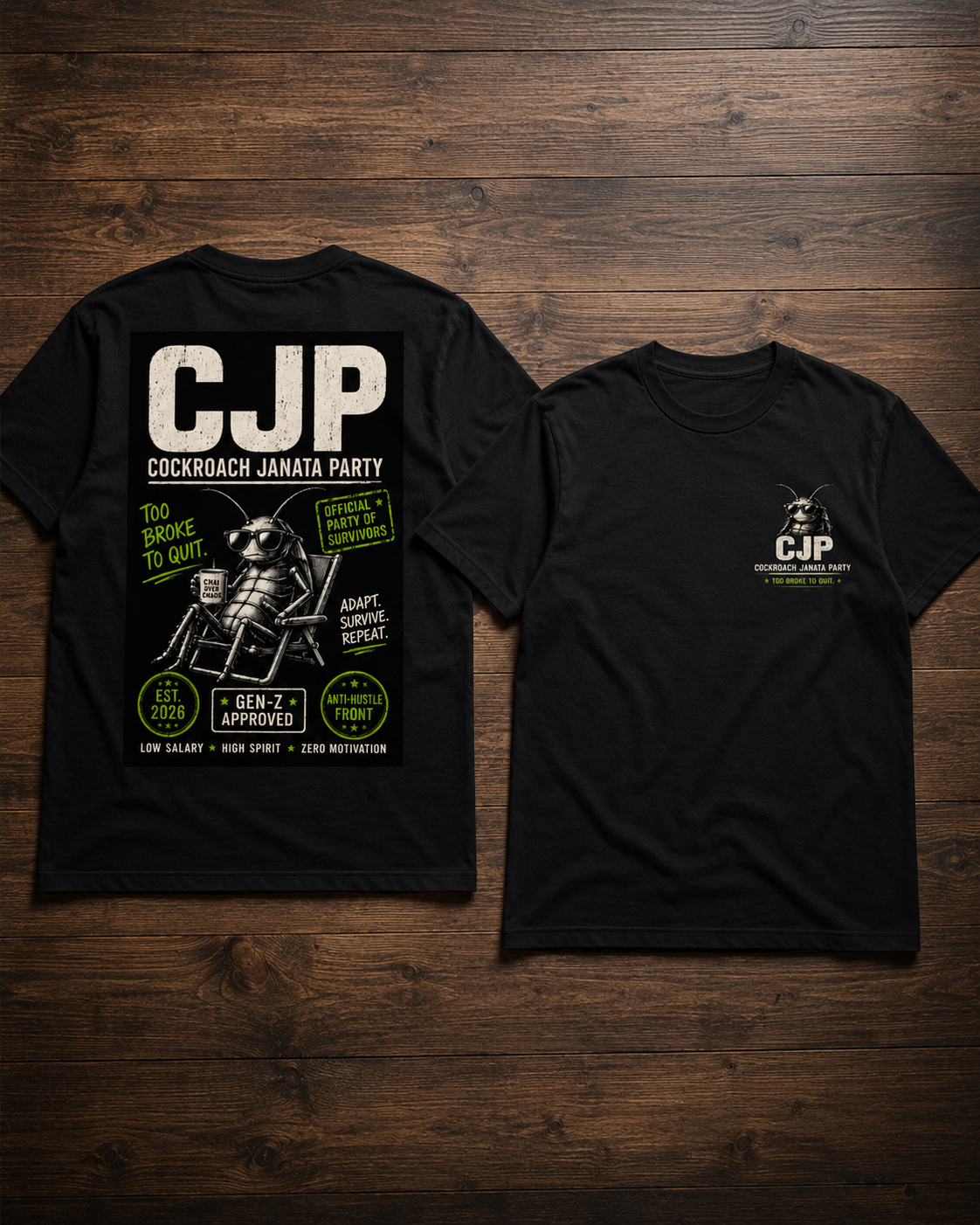 CJP (Cockrach Janta Party) Unisex Standard Crew T-Shirt