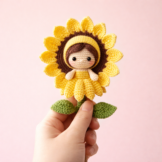 Handmade Crochet Sunflower Doll