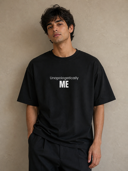 Unapologetically Me Unisex Oversized Standard Black T-Shirt