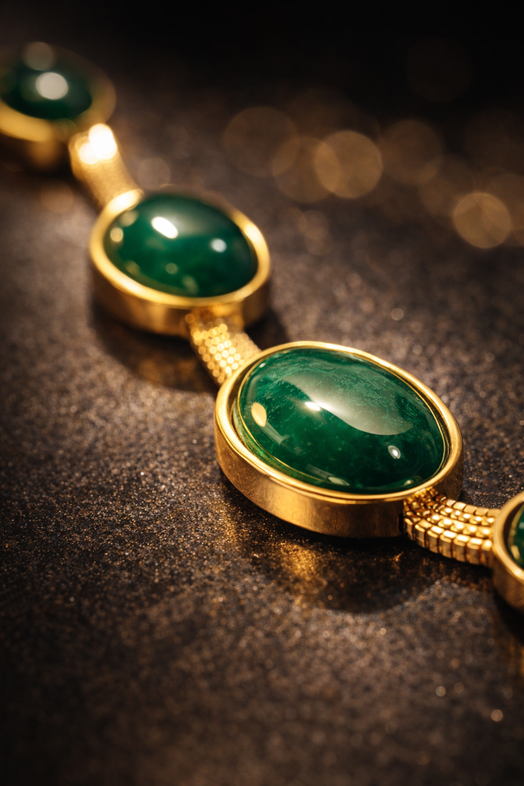 Emerald Green Crystal Pendant Necklace & Bracelet Set – Elegant Minimal Jewelry for Women