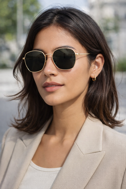 Suga Octagon Round Black Sunglass
