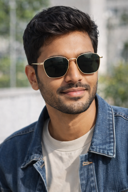 Suga Octagon Round Black Sunglass
