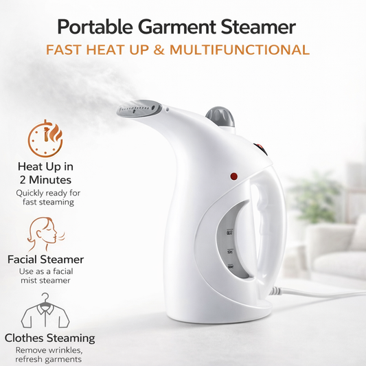 Fast Heat-up Portable Handheld Garment/Facial Vapor Steamer Iron Brush for Home and Travel Handy (Multicolour)